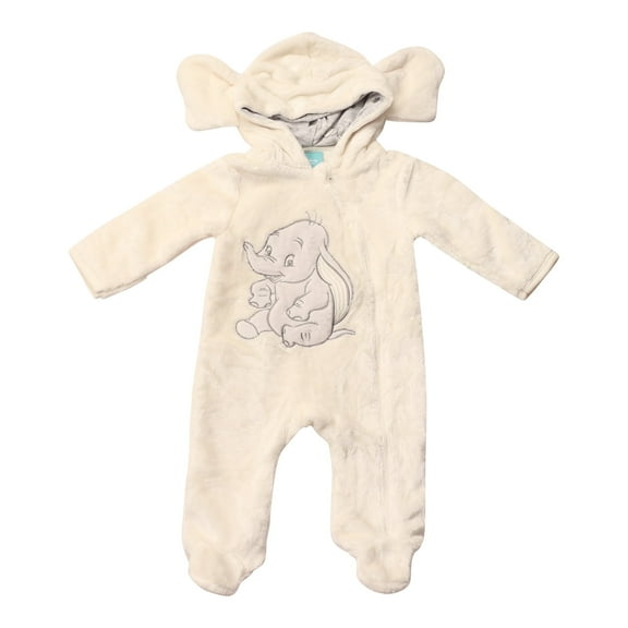 Disney Clothes Baby Boy Hooded Pram Suit - Newborn Fleece Coverall Footies with Ears Mickey Mouse, Winnie the Pooh, and Dumbo Infant (0/3M–6/9M)