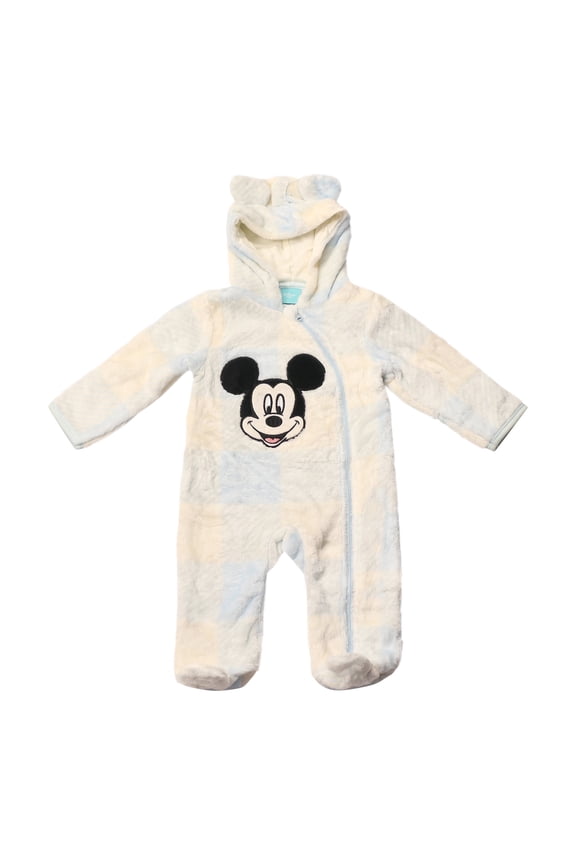 Clothes Baby Boy Hooded Pram Suit - Newborn Fleece Coverall Footies with Ears Mickey Mouse, Winnie the Pooh, and Dumbo Infant (0/3M–6/9M)