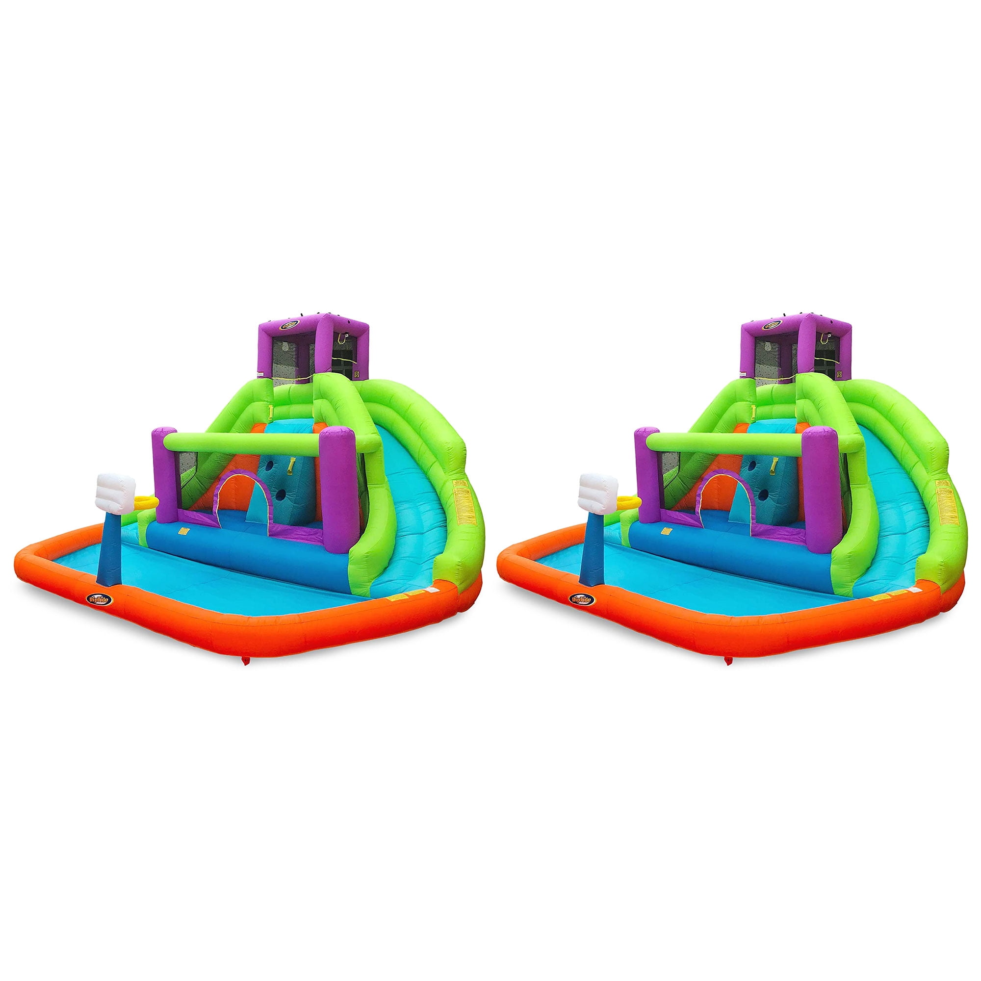 Magic Time Double Hurricane Inflatable Water Slide Bounce House (2 Pack)
