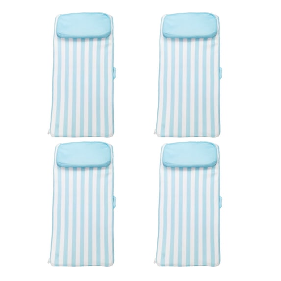 Magic Time International Bed Water Lounger Pool Float w/ Pillow (4 Pack)