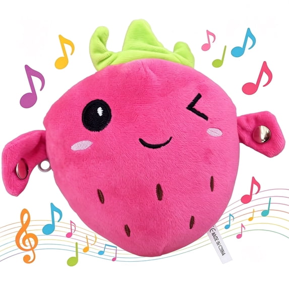 Magic Touch Interactive Music Plush Toy, Soft Baby Musical Sensory Toy with Sound, Educational Learning Multiplayer Interactive Play, Birthday for Toddler Kids (Pink Strawberry)