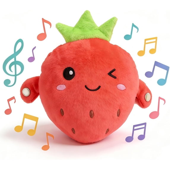 Magic Touch Toy, Soft Plush Musical Sensory Toy, Interactive Plush Toy with Sounds, Skin Touch Activated Sound Doll, Dual Mode Educational Toy, Fruit Style Gift,D