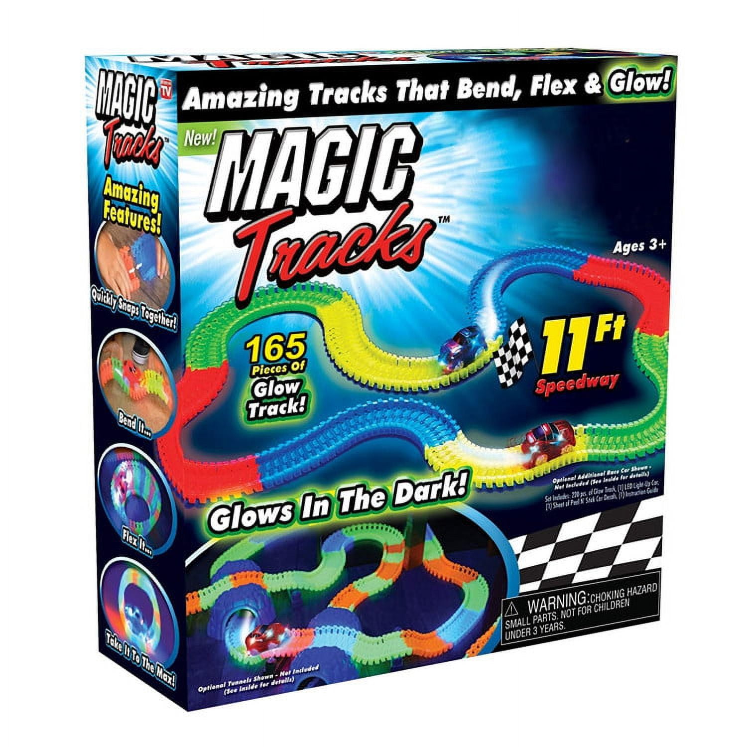 Magic Track Glow In The Dark Set Bend, Flex, And Curve Racetrack With