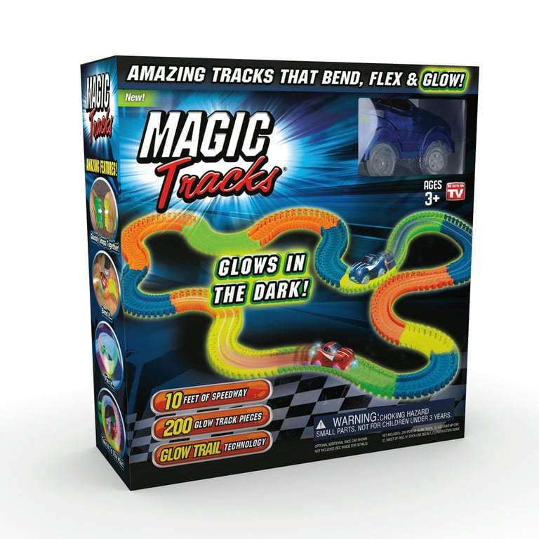 Complete Magic Tracks 220 Pieces Glow In The Dark 11 FT Speedway Race Track