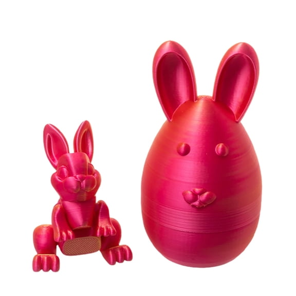 3D Printed Flexible Bunny & Dragon Egg Toy Creative Easter Egg Desktop Decoration, Fun Fidget Toy for Kids & Adults (Sunset Purple)