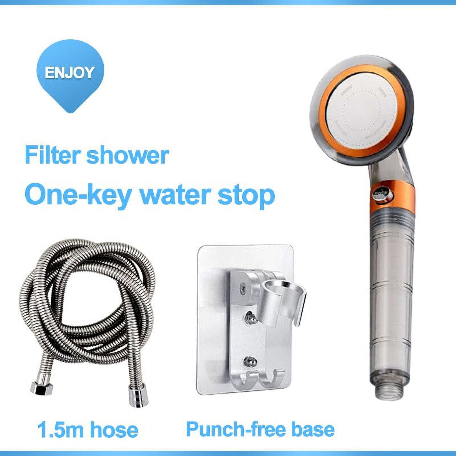 Magic Turbocharged Propeller Driven Shower Head with Stop button Water