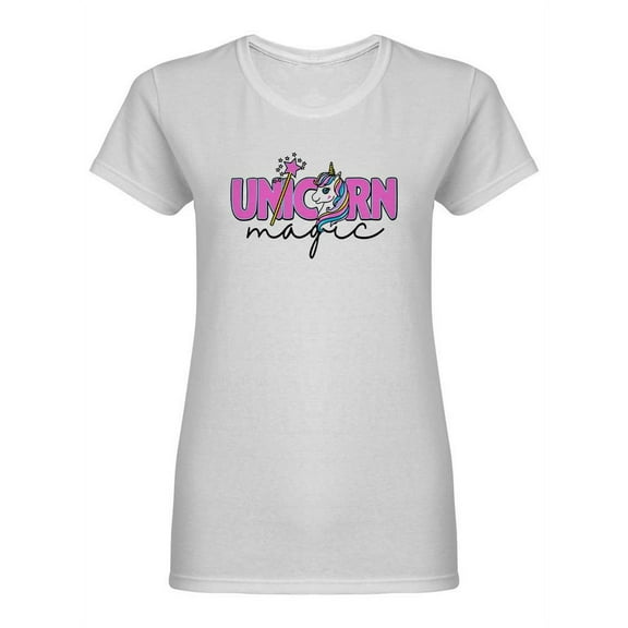 Magic Unicorn And Wand  Shaped T-Shirt Women -Image by Shutterstock, Female Large
