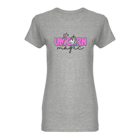 Magic Unicorn And Wand Shaped T-Shirt Women -Image by Shutterstock, Female Small