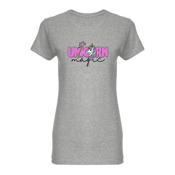 Magic Unicorn And Wand Shaped T-Shirt Women -Image by Shutterstock, Female Small