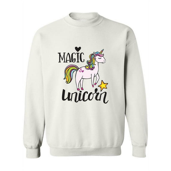 Magic Unicorn Heart And Star Sweatshirt Women -Image by Shutterstock, Female Large