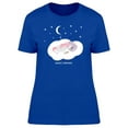 thumbnail image 1 of Magic Unicorn Sleeping On Cloud T-Shirt Women -Image by Shutterstock, Female x-Large, 1 of 2