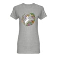 thumbnail image 1 of Magic Unicorn With Flowers Shaped T-Shirt Women -Image by Shutterstock, Female XX-Large, 1 of 2