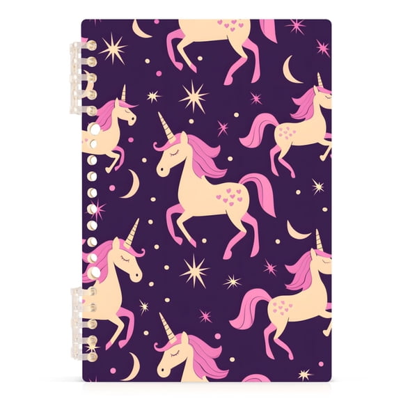 Magic Unicorn and Star Notebooks 1-subject Journal 60 Sheets A5 College Ruled Paper Detachable Ring 8.3"x5.7"