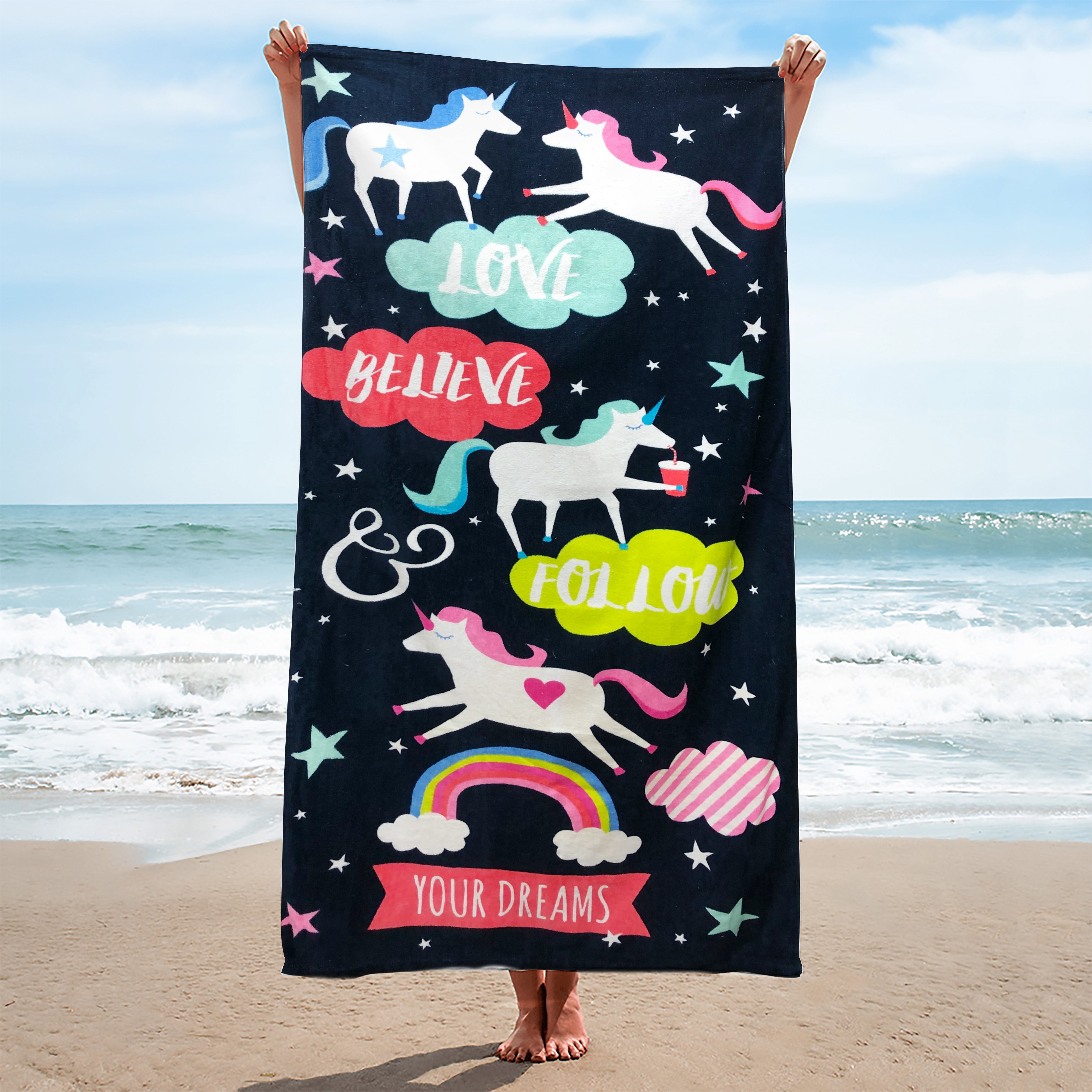 Magic Unicorns Terry Beach Towel