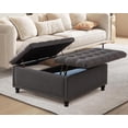 thumbnail image 1 of Magic Union 35" Large Square Storage Ottoman, Oversized Square Ottoman with Storage, Tufted Upholstered Ottoman Coffee Table with Lift Top for Living Room (Grey), 1 of 7