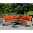 thumbnail image 1 of Magic Union 6 Pieces Patio Furniture Sets Outdoor Sectional Patio Sofa All Weather Manual Weaving Wicker Patio Seating Sofas with Cushion Glass Table for Backyard Poolside,Orange, 1 of 7