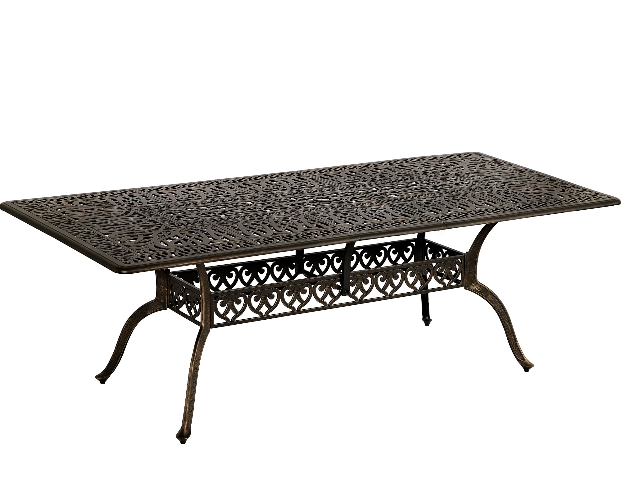 Magicc Ase Table Magic Union 86.6in Rectangular Cast Aluminum Patio Bistro Table ...
