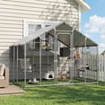 thumbnail image 1 of Magic Union Extra Large Catio Outdoor Cat Enclosure for Multiple Cats, Walk-in Cat House Cage with Waterproof Cover, 6 Platforms, 2 Condos & 2 Bridges, Chicken Coop Run, Rabbit Hutch, Pointed Roof, 1 of 8