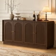 thumbnail image 1 of Magic Union Modern Buffet Cabinet with Storage, 63" Fluted Sideboard Accent Cabinet with Adjustable Shelves & Arched Doors, Modular Coffee Bar Credenza for Dining Room Kitchen Living Room Entryway, 1 of 9