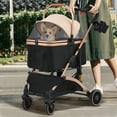 thumbnail image 1 of Magic Union Pet Stroller 3 in 1 Multifunction, 4 Wheels Dog Cat Stroller with Cup Holder for Small Medium Dogs Cats, Foldable Pet Travel Carrier with Detachable Carrier and Storage Basket, Black, 1 of 8