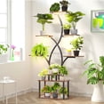 thumbnail image 1 of Magic Union Plant Stand Indoor with Grow Lights,8 Tiered Indoor Plant Shelf,64" Tall Plant Stand for Indoor Plants Multiple,Metal S-Shaped Shape Flower Holder Display Rack for Living Room,Patio, 1 of 9