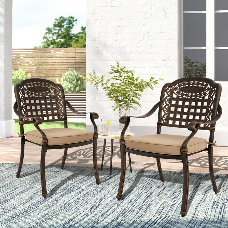 Aluminum Balcony Wooden Chairs Magic Union Set Of Cast Aluminum - Main Image