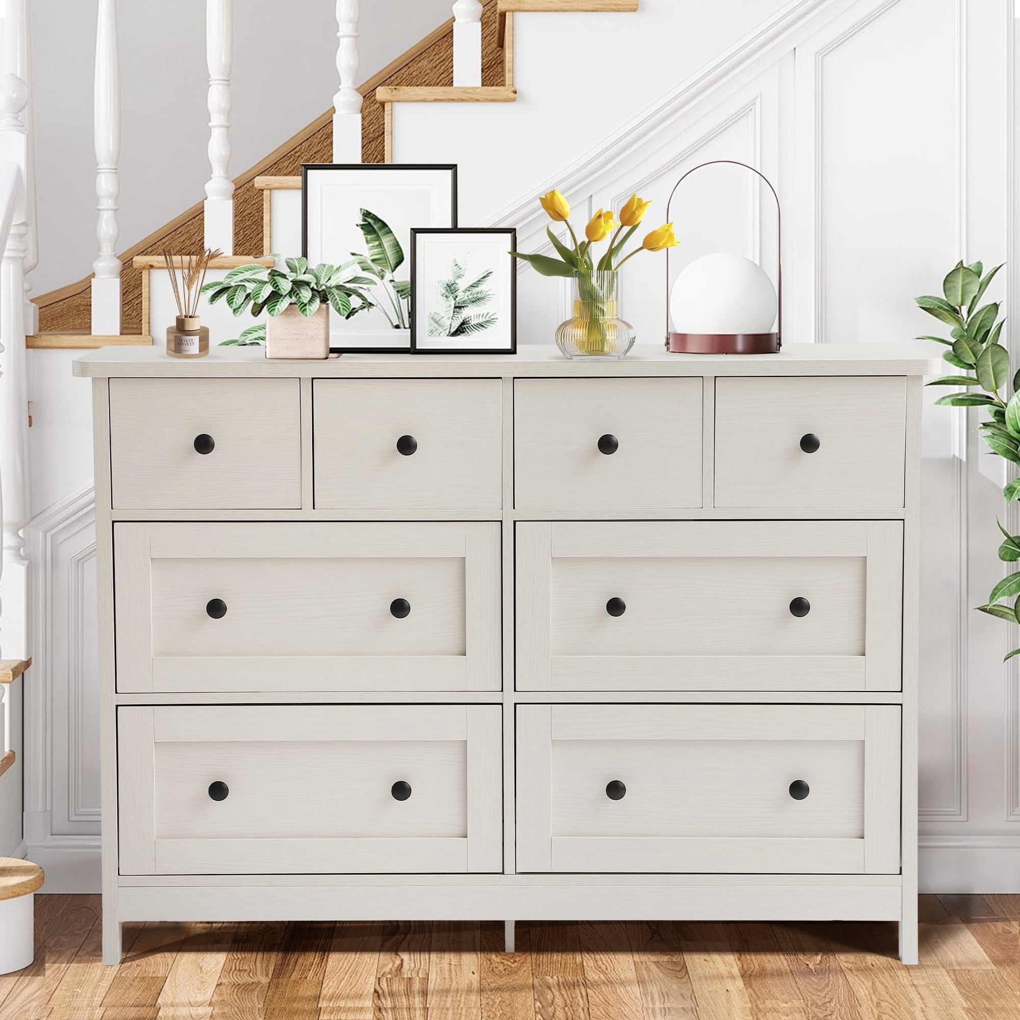 white dresser black knobs 444 main image 0
