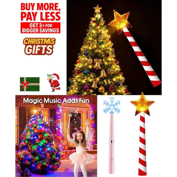 Magic Wand Christmas Light Controller, Xmas Decor Gift for Home, Wireless Remote Control Switch Outlet Kit for Christmas Tree Decorations String Light Controllers(1PC),Wired Remote