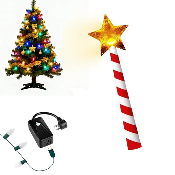 Magic Wand Christmas Tree Light,Musical LED Star Controller,Wireless Remote Control Switch Outlet Kit for Christmas Tree Decorations String Light Controllers(1PC),Magic Remote Lights