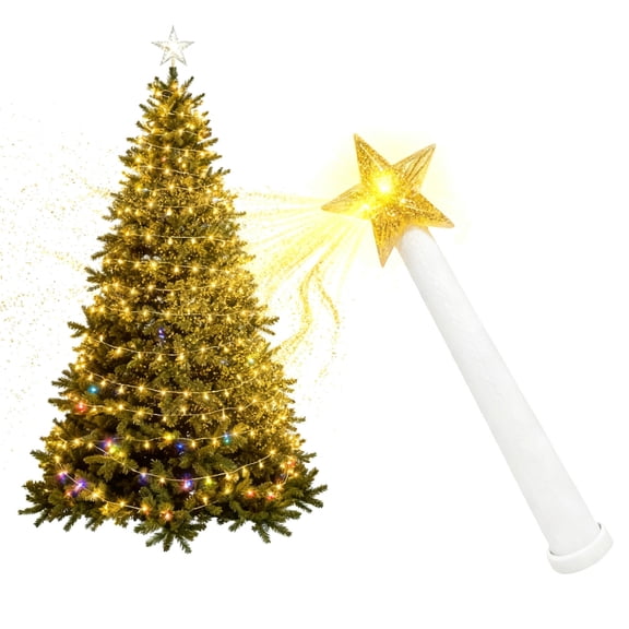Magic Wand Christmas Tree Light Remote Control with Music,Cold Star Glowing Light Wireless Christmas Tree Wand with White Handle for Christmas Tree Lights-Outlet Party Decor
