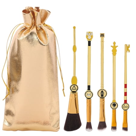 Magic Wand Harry Makeup Brushes - 5pcs Wizard Wand Eye Makeup Brushes Set Foundation Blending Blush Eyeshadow Face Lip Powder Brush Beauty Tools