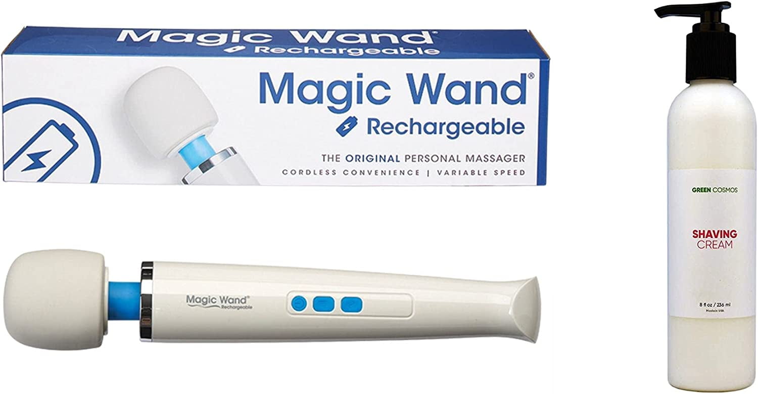 Magic Wand Rechargeable with Green Cosmos Shaving Cream - 8 oz 