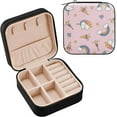thumbnail image 1 of Magic Wand Unicorn Small Jewelry Box, Travel Portable Square Jewelry Case for Ring, Pendant, Earring, Necklace Organizer Storage Holder Boxes Women Gifts, 1 of 7
