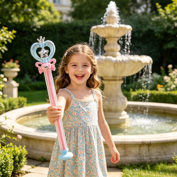 Magic Wand Water Gun Summer Outdoor Toy With Long Range Pump Action Princess Style Water Blaster For Pool Beach Backyard 18.3 Inches