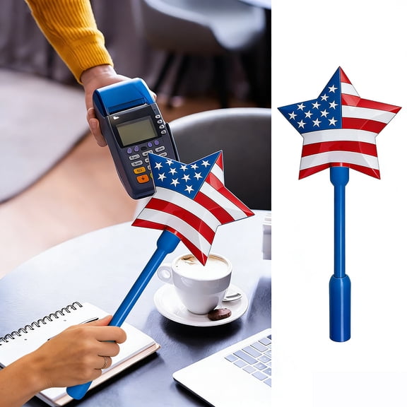 Magic Wand with Tap-to-Pay Feature, Novelty Gift, Fun Tech Accessory, Red, Blue, and White Design,Celebrating Independence Day