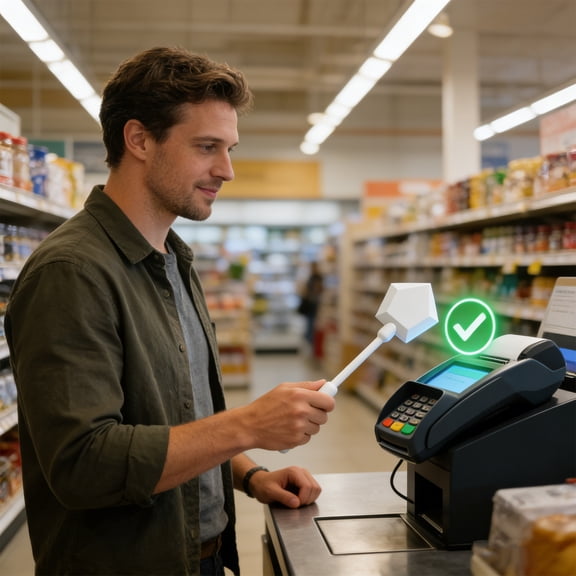 Magic Wand with Tap-to-Pay Feature, Novelty Gift, Fun Tech Accessory, White