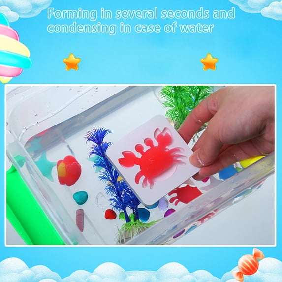 Magic Water Beads Kit, DIY Sensory Toys for Kids, Calcium Lactate Craft Set with Templates for Creative Play