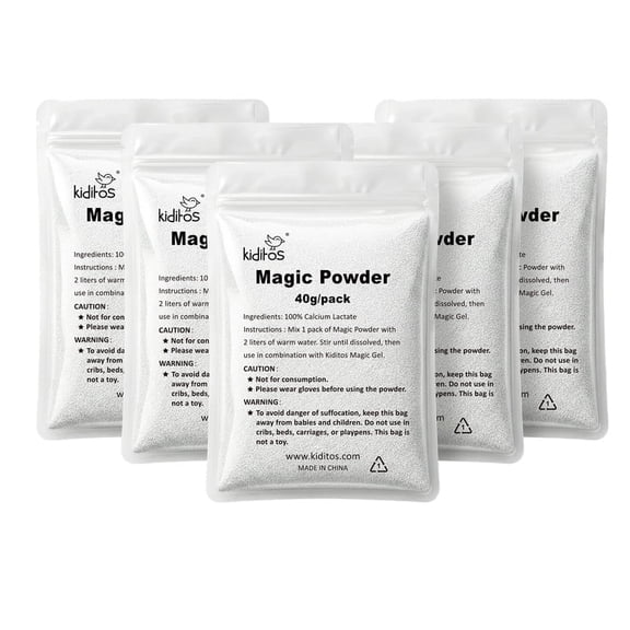 Magic Water Elf Powder Refill, 5 Packs Magic Powder for Water Elf Kit, Compatible with Most Magic Gel Kits, Optimized Gel, Safe Calcium Lactate Formula