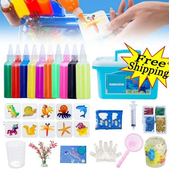 Magic Water Elf Toy Kit, 2025 New Handmade Water Animal Set Water Gel Kit with Magic Gels and Sea Creature Molds, Magic Water Gel Kit Party Favor DIY Arts Crafts Birthday Christmas