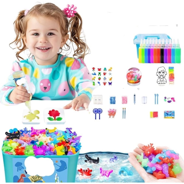 Produktbild von Aqua Gelz Kreativ Set,Magischer Wasserelfe Magic Water Elf,Aqua Gelz Starter Set,Wassergel Spielzeug,3D DIY Bunte Meerestiere Spielzeug,für Jungen Und Mädchen