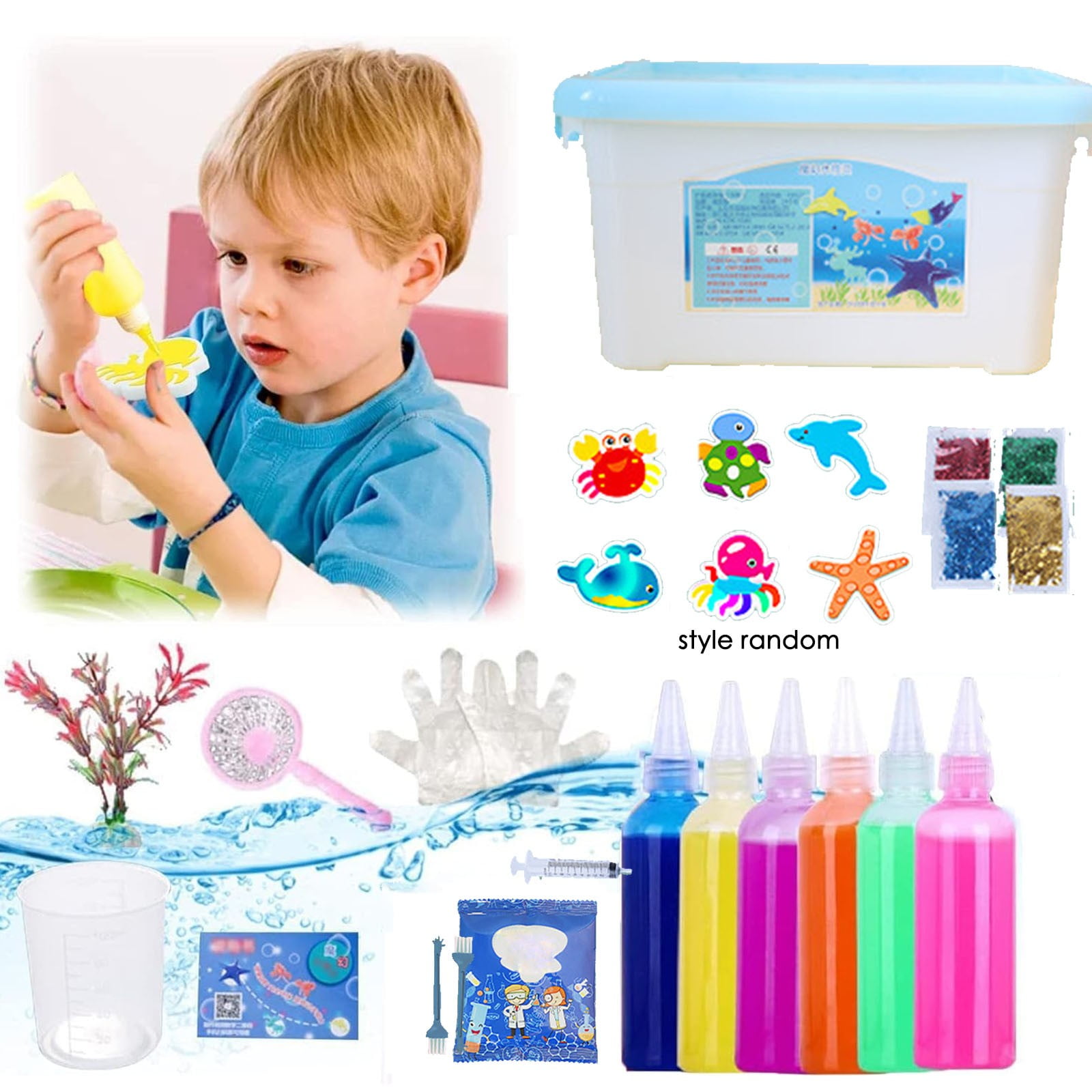 Magic Water Elf Bastelset - Magisches Gel Mit 10 Farben & 8 Formen Für Kinder