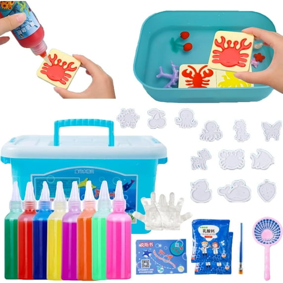 Magic Water Elf Toy Kit,Magic Jelly Set,Color Changing Magic Water Elf,Magic Water Elf Toy Kit 3D,DIY Colourful Magic Jelly 3D Mold Making Toy Kit for Kids