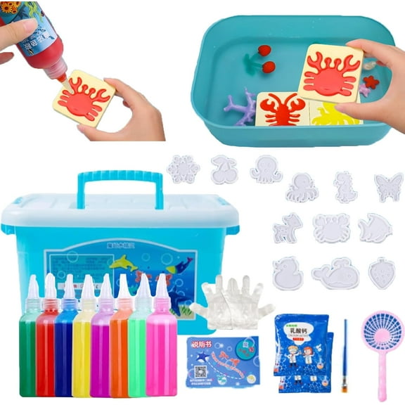 Magic Water Elf Toy Kit,Magic Jelly Set,Color Changing Magic Water Elf,Magic Water Elf Toy Kit 3D,DIY Colourful Magic Jelly 3D Mold Making Toy Kit for Kids