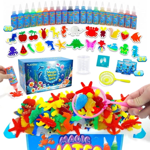 Magic Water Fairy Toy Set, Containing 20 Magic Gels and 24 Shape Molds, DIY Set, Birthday Gift, Party Gift, Suitable for Christmas, Easter, and Halloween Creations