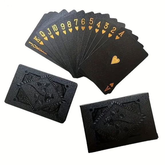 Magic Waterproof Black Gold Poker Cards Set - Premium Board Game Gift Collection for Adults, Durable Playing Cards
