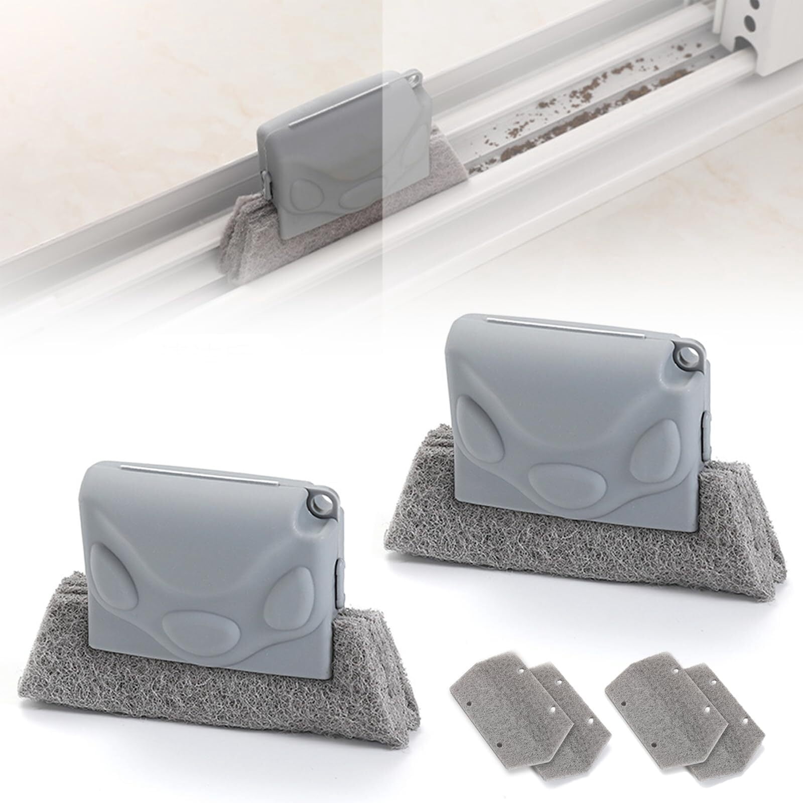 2 pièces Brosse De Nettoyage Des Rainures De Fenêtre Brosse