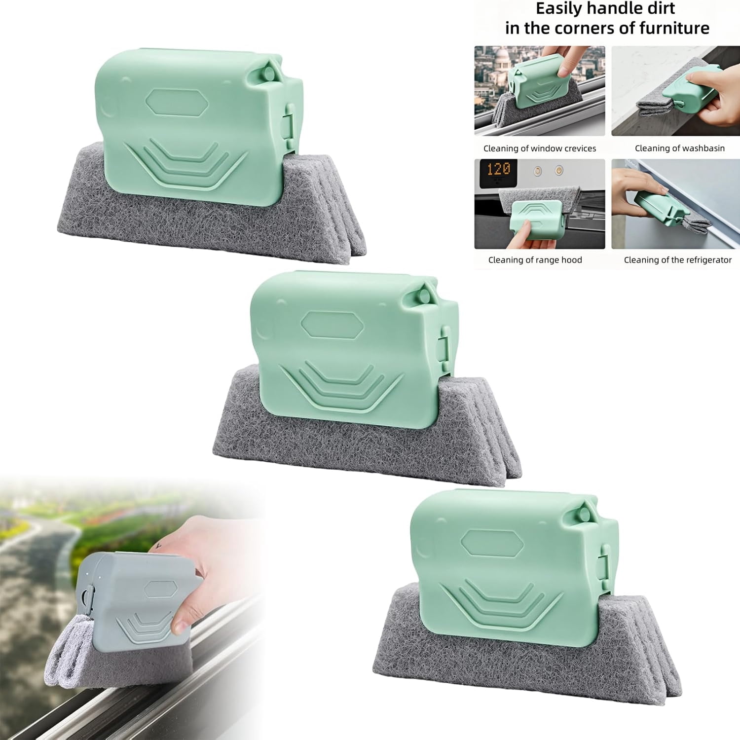 Magic Window Track Cleaner - 2024 New Groove Cleaning Brush Tools Set ...