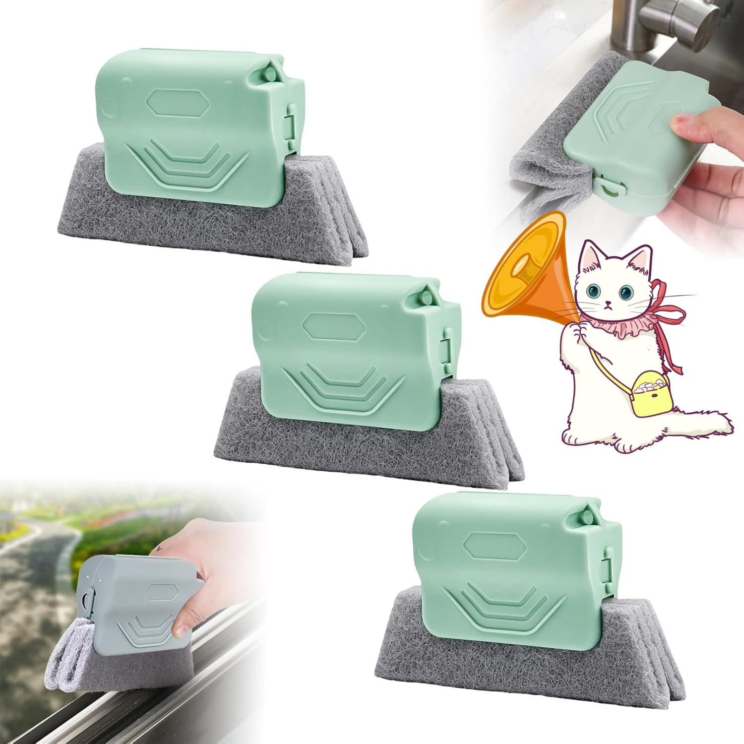 Magic Window Track Cleaner - 2024 New Groove Cleaning Brush Tools Set ...