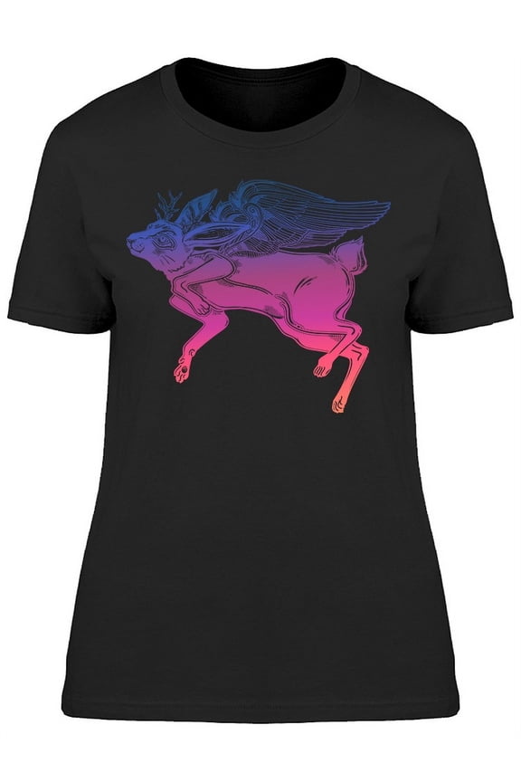 Magic Winged Jackalope Beast T-Shirt Women -Image by Shutterstock, Female x-Large