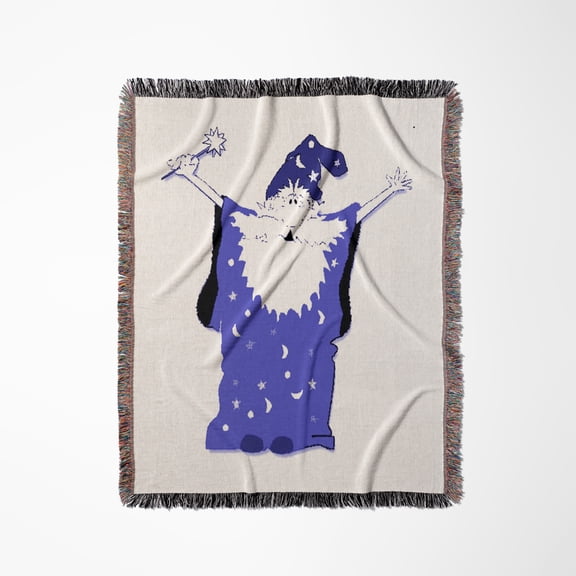 Magic Wizard In Purple.Jpg, Woven Blanket